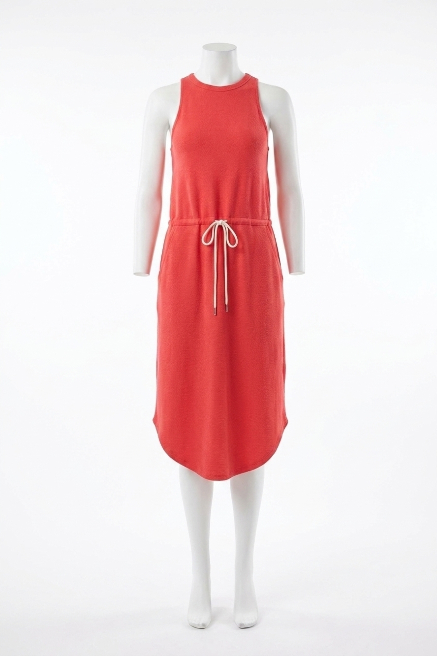 NEW LILLA P women's textured terry shirttail midi dress in zinnia